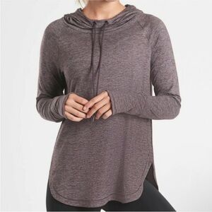 Athleta Uptempo Hoodie Sweatshirt Heathered Flora Mauve Athletic